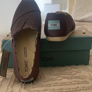 TOMS Chocolate Canvas Slip-Ons